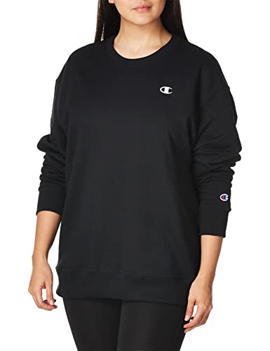 Champion Damska bluza Powerblend Oversized Crew, z logo C, czarna - 407d55, rozmiar S