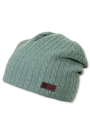 Sterntaler Dziewczęca czapka beanie ze wzorem warkocza, zielony, 51 cm