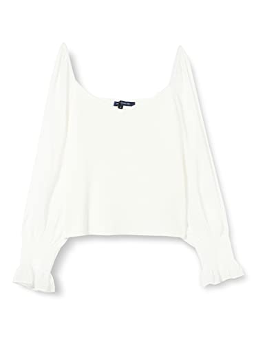 French Connection Damski sweter Maia Krista Crepe Mix, Letnie białe, L