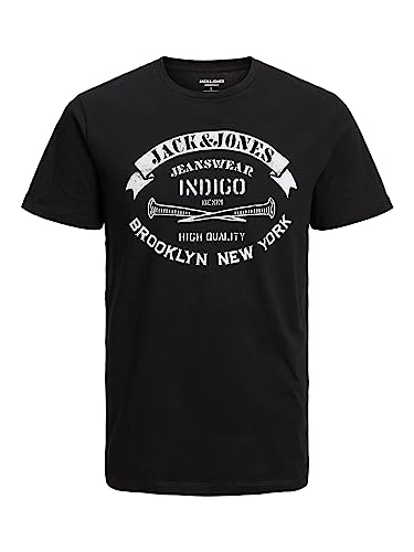 JACK & JONES PLUS Męski T-shirt JJEJEANS Tee SS O-Neck NOOS 23/24 PLS, czarny, 3XL, czarny, 3XL
