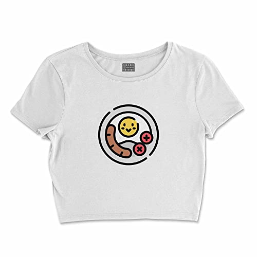 Bona Basics, Damski T-shirt basic, z nadrukiem cyfrowym, 100 bawełny, biały, swobodny, damski top, rozmiar: S, biały, S