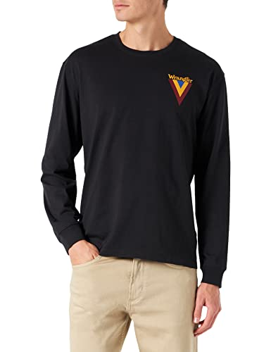 Wrangler Koszulka męska z logo Chest, czarny, XS