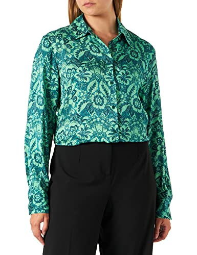 Pinko Damska koszula żakardowa Cosetta 1, Mac, Ss2_Green Sc/Green Ch, 12 (M)
