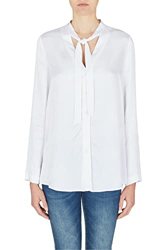 Armani Exchange Damska bluzka na co dzień, zapinana na guziki, biała, ekstra mała, biały, XS
