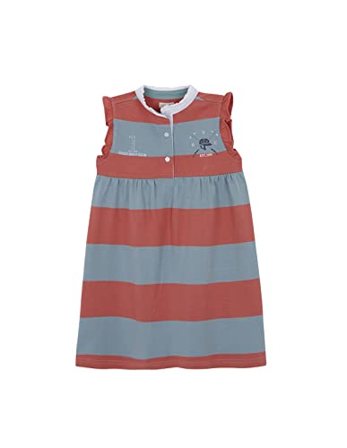 Gocco Dziewczyny W Paski Sukienka Polo, Koral, 9-10 lat