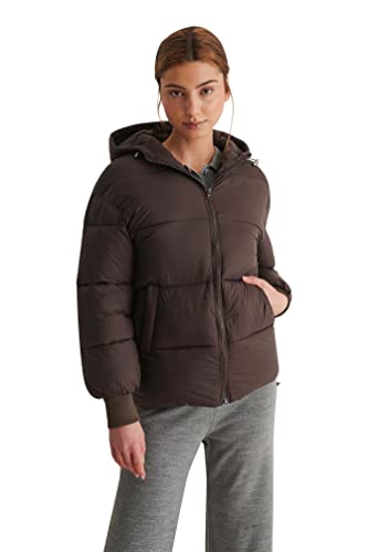 NA-KD Damska kurtka z kapturem, Brązowy, 46