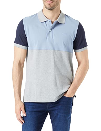 Geox Męska koszulka polo M (DE), jasny melanżowy szary/F, XXXL, Jasny melanż szary/F, 3XL