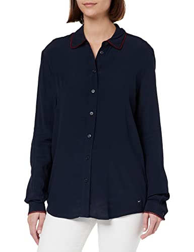 Tommy Hilfiger Damska koszula VIS Crepe Solid Fleur LS na co dzień, pustynne niebo, 38