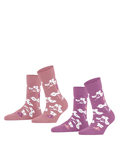 ESPRIT Kobiety Skarpety Spring Flowers 2-Pack W SO Trwała Organiczna Bawełna z wzorem 2 Pak, Wielokolorowy (Sortiment 0020), 35-38