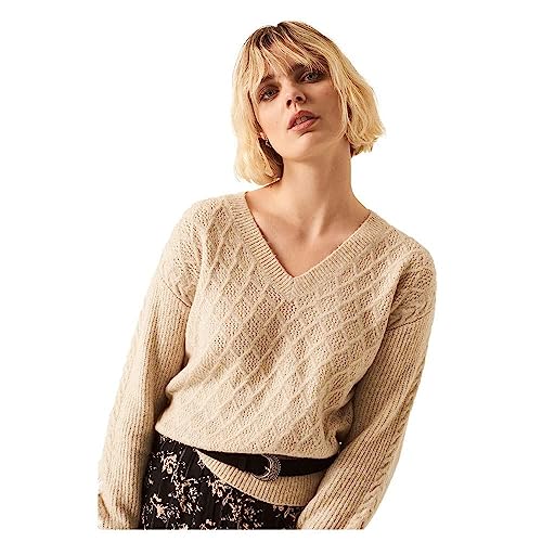 Garcia Damski sweter U20039_Ladies, piaskowy melanż, XXL