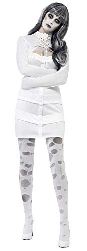 Smiffys Damski kostium Super Trooper, top, spodnie i opaska na głowę, 70 dyskoteka, poważna zabawa, rozmiar 33-8, 33495, biały, S - US Size 6-8