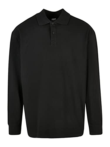 Urban Classics Męska koszulka polo z długim rękawem, czarna, XXL, czarny, XXL