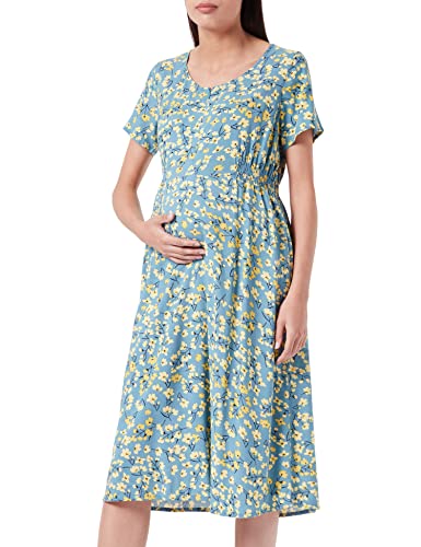 bestseller a/s Damska sukienka MLFRANSISCA LIA S/S Woven Dress 2F A. Sukienka prowincial Blue/AOP: MISTED Yellow Flowers, M
