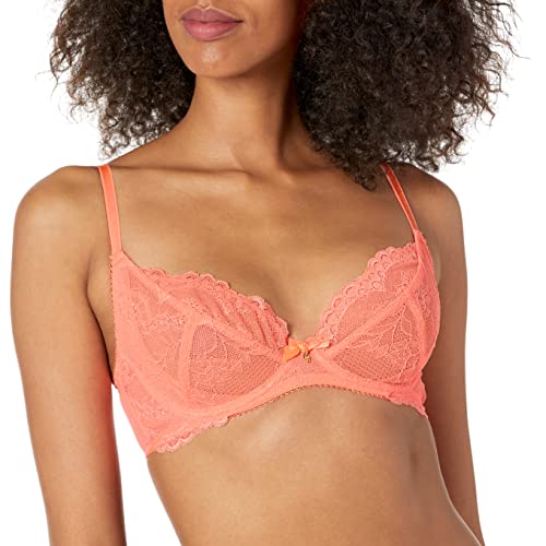 Gossard Superboost Lace Deep V Bralet Biustonosz, Neon Coral, 38FF Kobiety, Neon koralowy, 70F