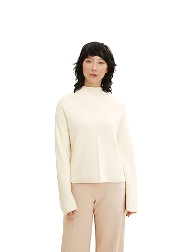 TOM TAILOR Damski Sweter ze stójką 1033539, 28130 - Soft Buttercream, XL