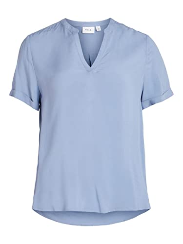 Vila Damska koszulka Viroma z dekoltem w serek S/S TOP/SU-NOOS T-Shirt, angielski Manor, 36