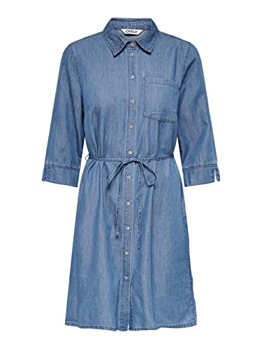 ONLY Women's ONLBEA Sukienka Dress DNM BJBOX, Medium Blue Denim, 38