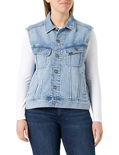 Lee Damska kamizelka bez rękawów Denim kurtka, Matowy niebieski, XS