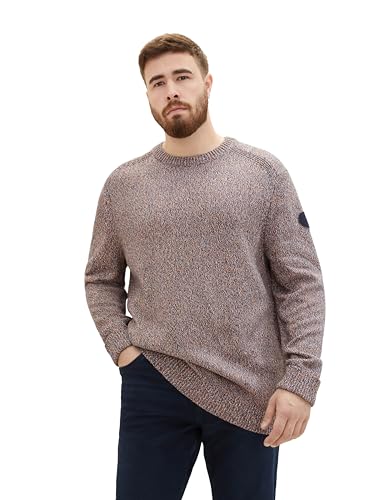 TOM TAILOR Sweter męski plus size, 34234 - Blue Orange Mouline, 5XL