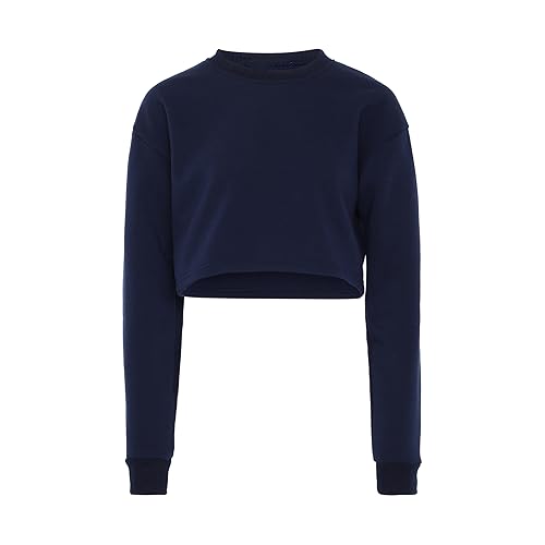 Nally damski sweter z długim rękawem, 100% poliester, okrągły dekolt, granatowy, rozmiar XS, granatowy, XS