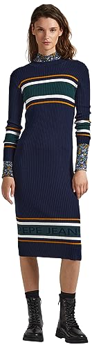 Pepe Jeans Damska sukienka midi Evelina, Niebieski (Dulwich), L