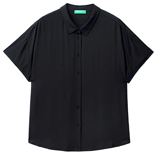 United Colors of Benetton Koszula damska 5wpwdq01 m, czarna 100, X-Small, czarny 100, XS