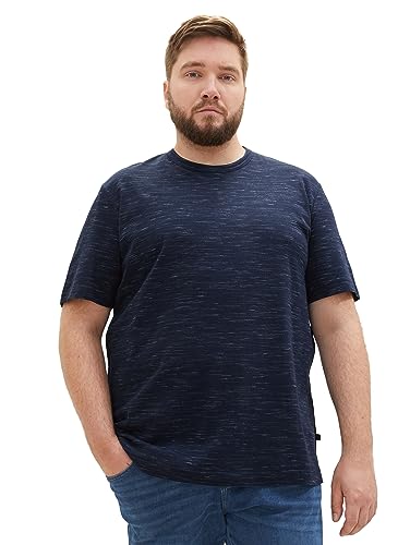 TOM TAILOR Męski T-shirt Style, 32438-Navy Soft Spacedye, 5XL, 32438-Navy Soft Spacedye, 5XL