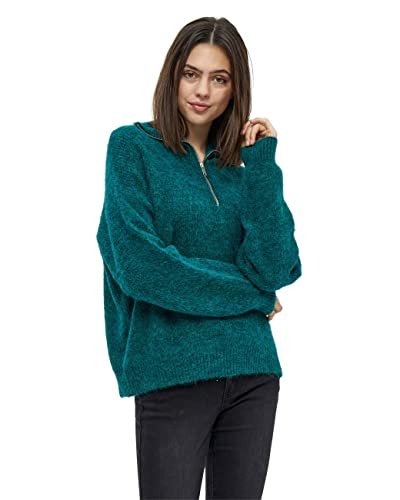 Desires Damski sweter z zamkiem błyskawicznym Juna, Atlantic Deep Melange, XXL