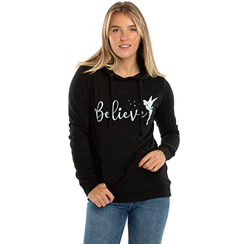 DISNEY Damska bluza z kapturem 'Believe in Fairies' czarna, M
