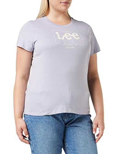 Lee Damska koszulka z logo, Zmierzch lawendowy, XS
