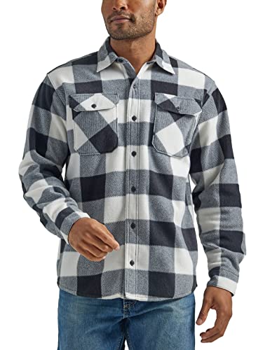 Wrangler Męska koszula z długim rękawem Plaid Fleece Shirt Jacket Button-Down