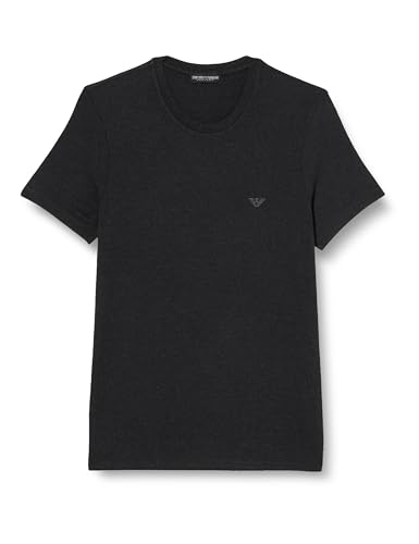 Emporio Armani Męski T-shirt Crew Neck Warm wiskoza, czarny, XL