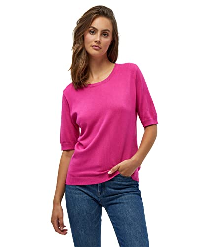 Peppercorn Damski sweter z krótkim rękawem Tana 11, magenta różowy, S, Różowy magenta, S