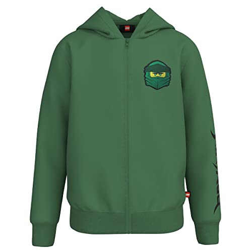 LEGO Chłopięca bluza Ninjago Jungen z kapturem LWStorm 100 kardigan sweter, 884 ciemnozielony, 146