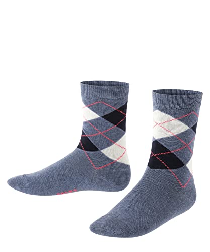FALKE Uniseks - dzieci Skarpety Classic Argyle K SO Zrównoważona Bawełna z wzorem 1 Para, Niebieski (Blue/Blue 6661), 31-34 (7-9 lata)
