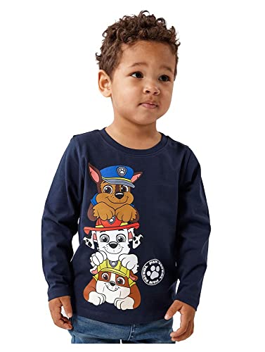 Bestseller A/S Baby-Chłopcy NMMJUSUL PAWPATROL LS TOP NOOS CPLG koszulka z długim rękawem, Dark Sapphire, 86, Dark Sapphire, 86