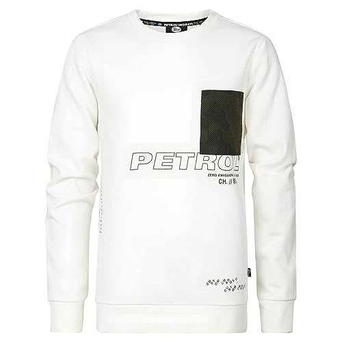 Petrol Industries Bluza chłopięca z okrągłym dekoltem, biały (Dusty White), 10 Lat
