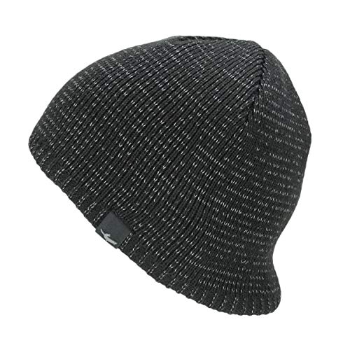 SEALSKINZ Unisex wodoodporna czapka odblaskowa zimna pogoda - czarna, duży/X-Large