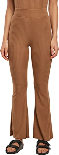 Urban Classics Damskie spodnie do jogi Damskie legginsy z wysokim stanem prążkowane, Darktaupe, L