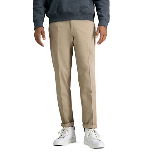 Haggar Spodnie męskie na co dzień, Khaki, 34W / 29L