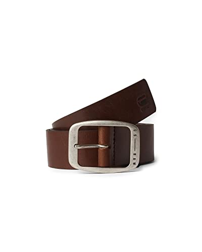 G-STAR RAW Męski pasek Mett Belt, Wielokolorowy (Dk Brown/Antic Silver D18743-c579-3464), 80