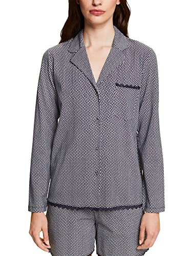 ESPRIT Bodywear damska koszulka z nadrukiem bawełna LACE SUS s.Shirt_a_l górna część piżamowa, granatowy 3, 40