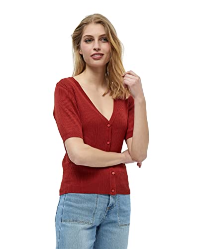 DESIRES Damski sweter Geisha Rib Short Sleeve Cardigan, Burnt Red, S