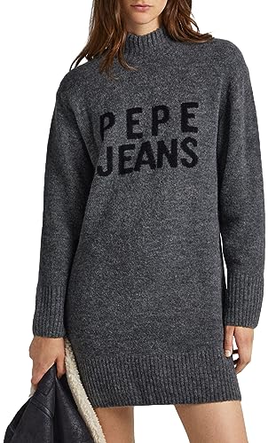 Pepe Jeans Sukienka damska Denisse, Szary (ciemnoszary Marl), XL