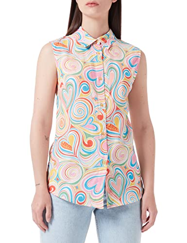 Love Moschino Damska koszula bez rękawów Slim Fit in Fluid Cupro-Cotton, All.Multicolor, 46
