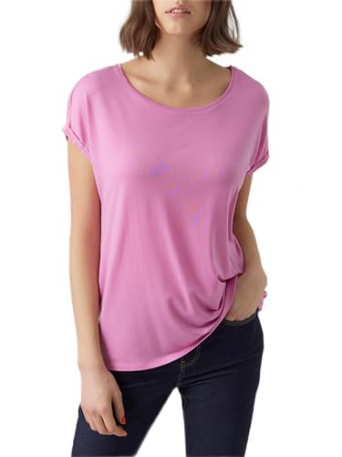 VERO MODA Damska koszulka Vmava Plain Ss Top Gajrs Noos, Cyklamy, M