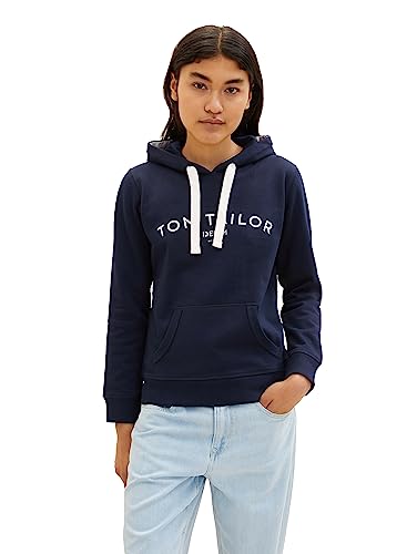 TOM TAILOR Denim Damska bluza z kapturem z napisem, 10668-sky Captain Blue, S