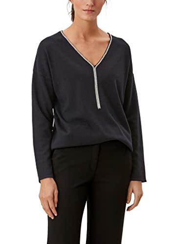 s.Oliver BLACK LABEL Sweter damski z długim rękawem, Regular Fit, czarny (True Black), M