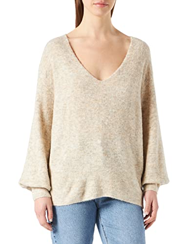 Cream & Co. Sweter damski Crmerle z dekoltem w serek, Piasek, M