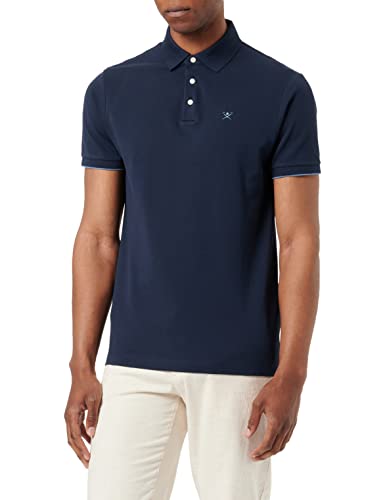Hackett London Męska koszulka polo w paski CLRBAND SS, niebieska (granatowa), L, Niebieski (granatowy), L